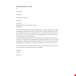 Job Application Short Cover Letter example document template 