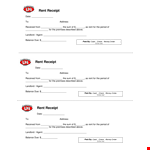 Rent Bill Receipt for US adress - Download and Print Receipt example document template