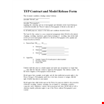 Agree to Photograph with Confidence: Model Release Form and Contract example document template