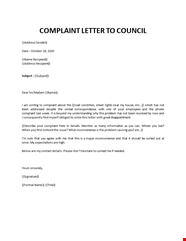 Complaint Letter To Council