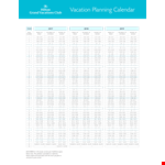 Vacation Planning Calendar Template example document template