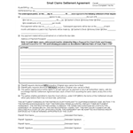 Settlement Agreement Between Parties | Court-Approved | For Plaintiff's Settlement example document template 