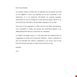 Recognition Letter for Employees | Company Appreciation Service | Organization example document template 