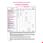 Complete Child Vaccination Schedule for Healthy Months example document template