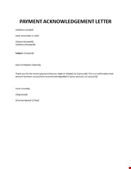 Payment Acknowledgement Receipt Sample Letter Ideas Of Europedias