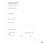 Wedding Agenda Template example document template