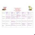 Preschool Weekly Calendar Template example document template