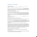 Commercial Lease Agreement Template - Create & Customize Your Lease Agreement for Shall & Premises example document template