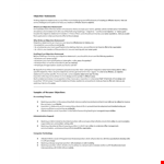 General Objective For Resume example document template