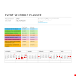 Event Schedule Planner example document template 