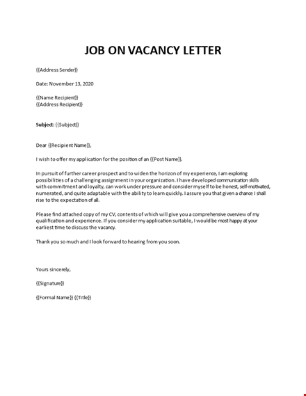 18+ Application Letter For Any Job Vacancy example