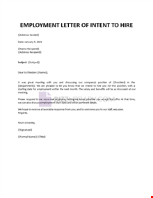 Employment LOI template