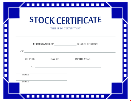 create custom stock certificates with our stock certificate template template