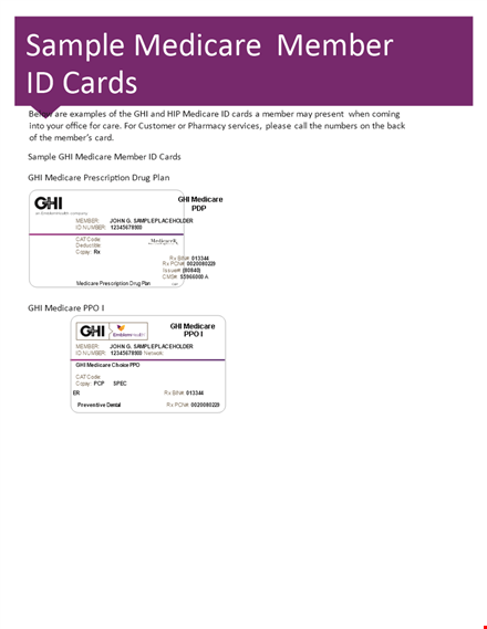 membership card design template - create professional member cards | medicare template