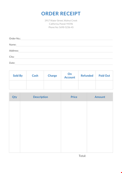 order receipt template