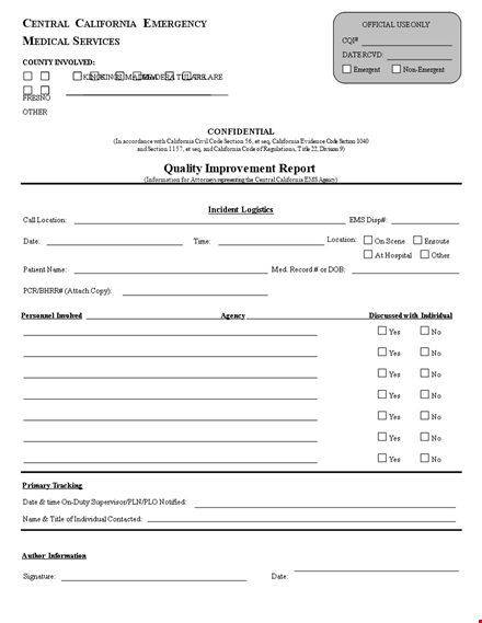 initial improvement report - agency section | california | seo templates template