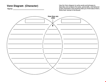 venn diagram character template template