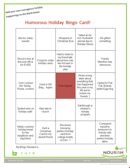 free printable bingo holiday card template