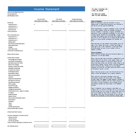 free income statement template | easily track your expenses, product, and service income template