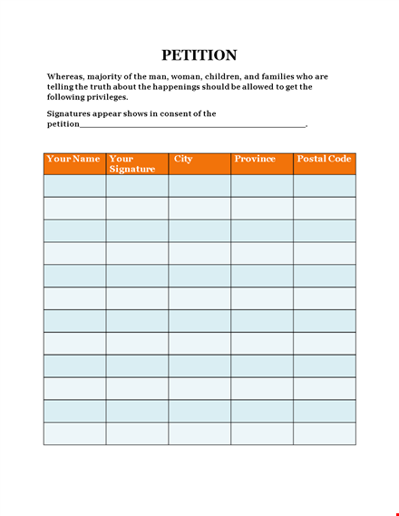 petition template for women | whereas majority petition template