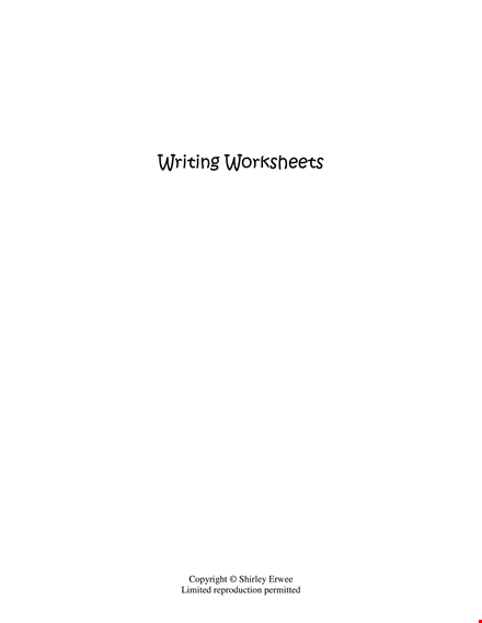 writing worksheet template