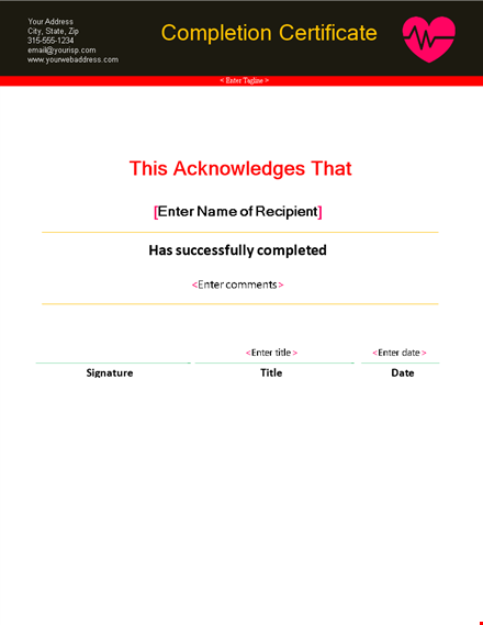 certificate of completion template - customize and download, get your certificate of completion now! template