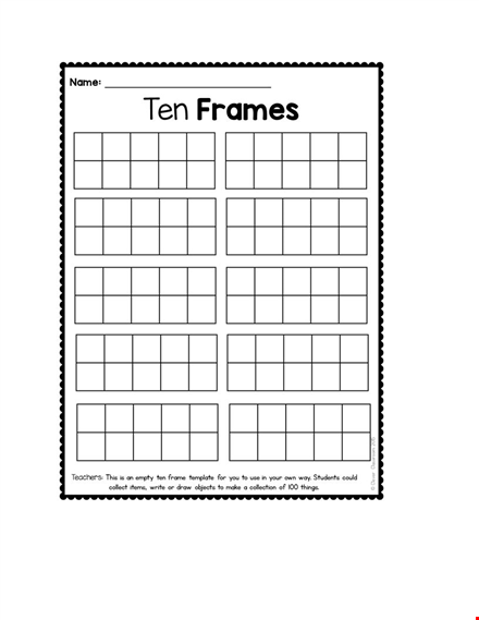 ten frame template - printable ten frame template & activities for math practice template
