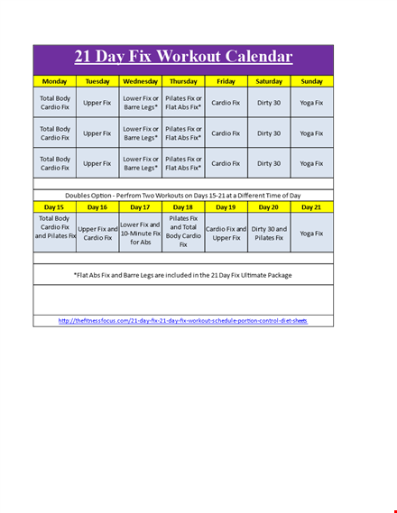 daily workout calendar template template