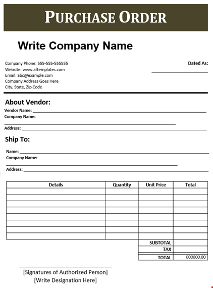 purchase order template - streamline your purchasing process template