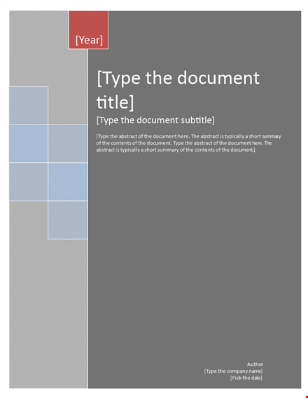 cover page template for professional documents | downloadable and customizable template