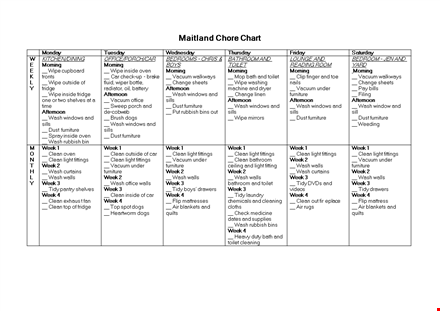 get organized with our chore chart template - vacuum, clean and organize furniture template
