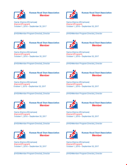 membership card design template for program directors and members in kansas template