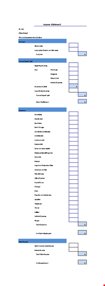 free income statement template | track expenses, sales, inventory, and income template