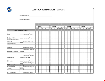 editable construction schedule template - streamline your project management template