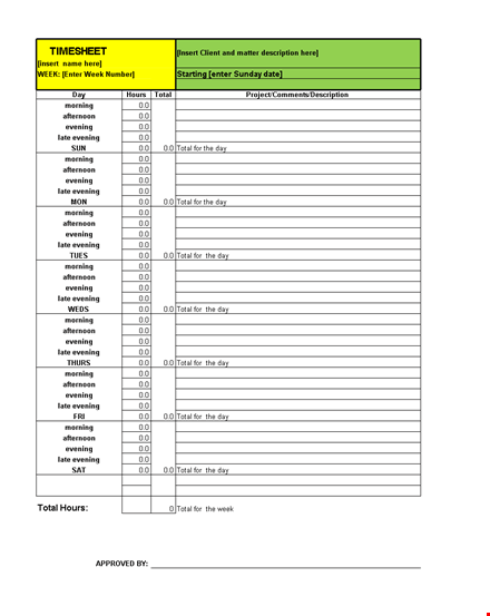 download timesheet template for easy evening, morning & afternoon tracking - total template