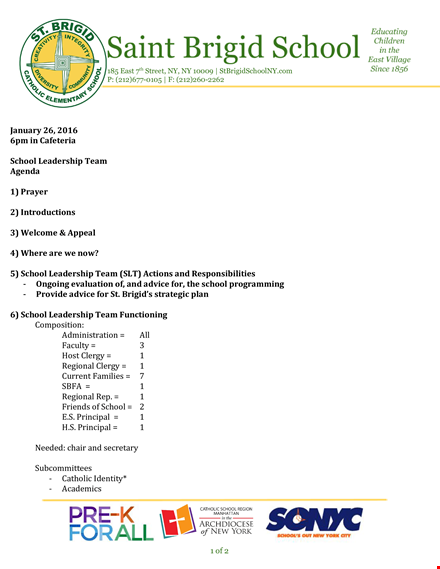 school leadership template