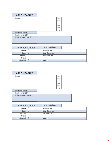 cash receipt templete word template
