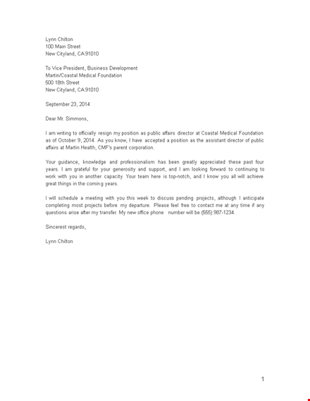 internal transfer resignation letter template template