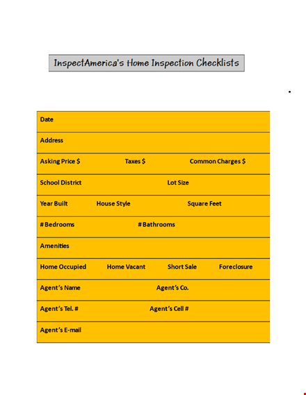 ultimate home inspection checklist for agents - ensure home condition template