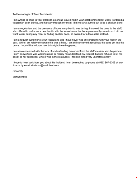 formal customer complaint letter template template