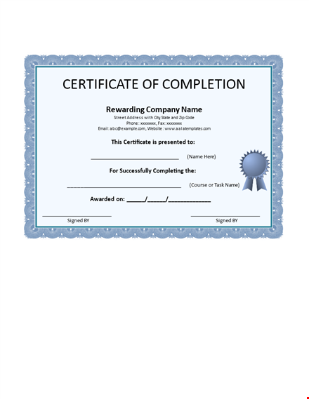 customizable certificate of completion templates - get yours now! template