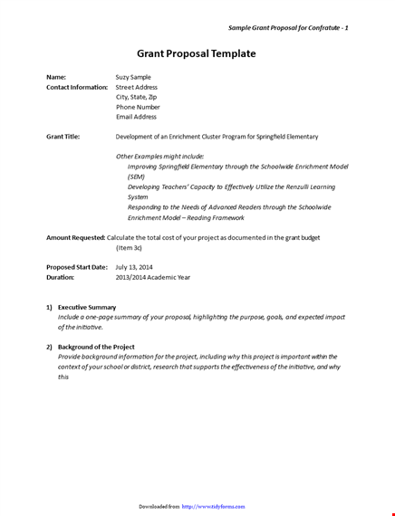 grant proposal template - write a winning project proposal | confratute enrichment template