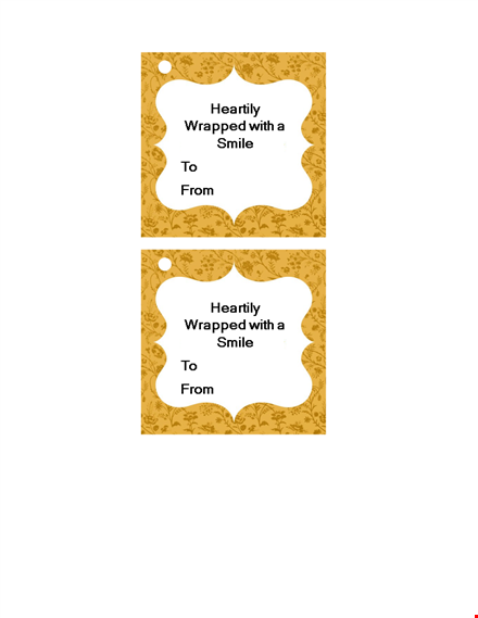 download heartily wrapped gift tag template and add a smile template