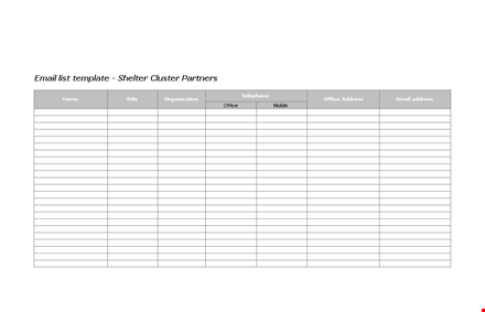 email list template for office: create, manage, and organize email addresses template