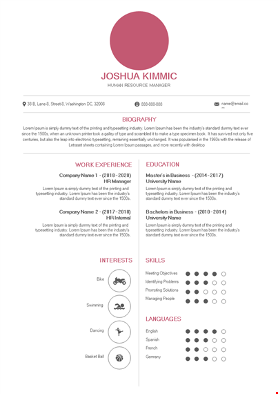 professional hr resume template - stand out in a competitive job market template