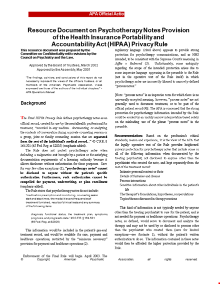 hipaa-compliant psychotherapy notes: ensuring confidentiality for patients template