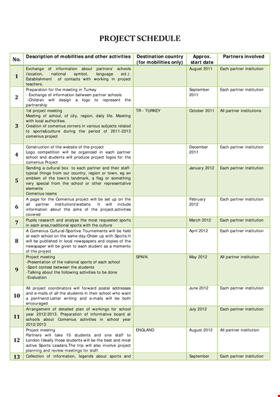 printable project template