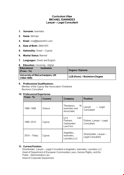 ioannides - legal consultant for your department's legal needs template