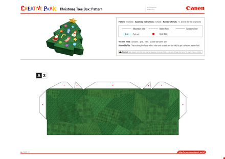 christmas tree box template template