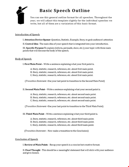 crafting a winning informative speech: the power of research, storytelling, and data points template